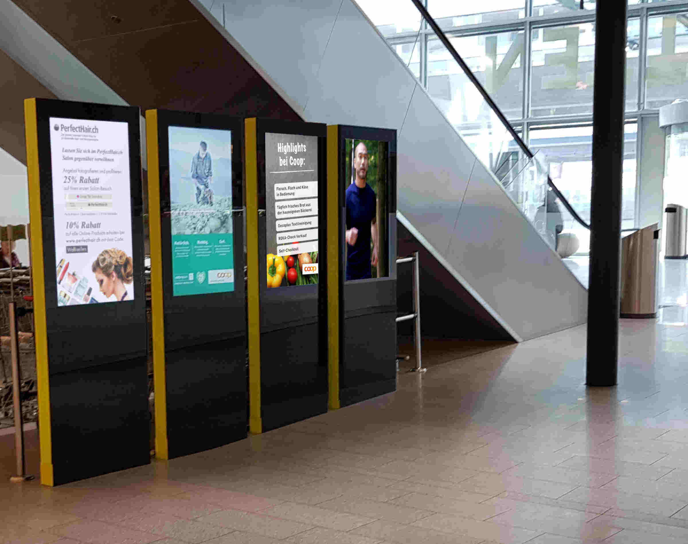 Displays in the shopping mall